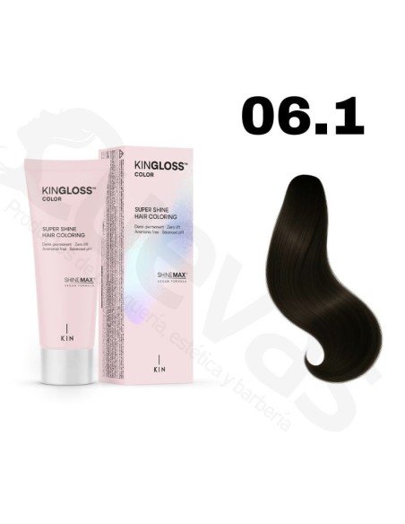 Kingloss Tinte Sin Amoniaco 06.1 Rubio Oscuro Natural 50 Ml