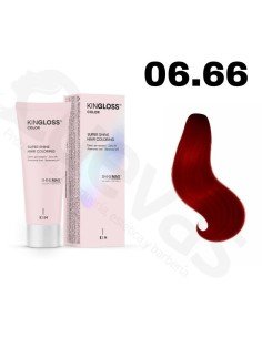 Kingloss Tinte Sin Amoniaco 06.66 Rubio Oscuro Rojo Intenso 50 Ml