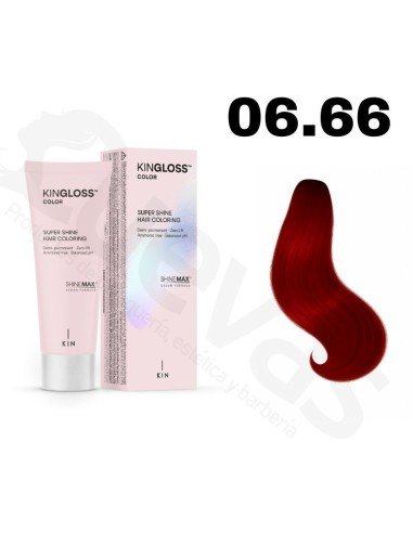 Kingloss Tinte Sin Amoniaco 06.66 Rubio Oscuro Rojo Intenso 50 Ml