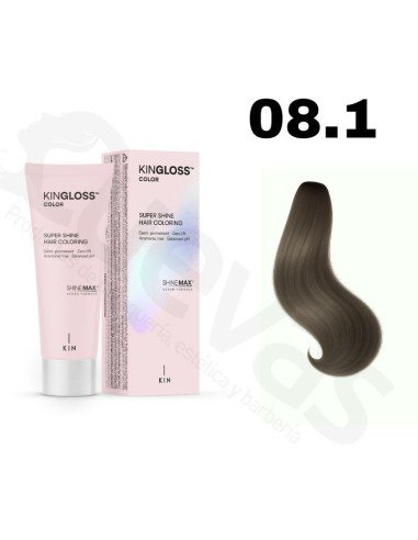 Kingloss Tinte Sin Amoniaco 08.1 Rubio Claro Ceniza 50 Ml