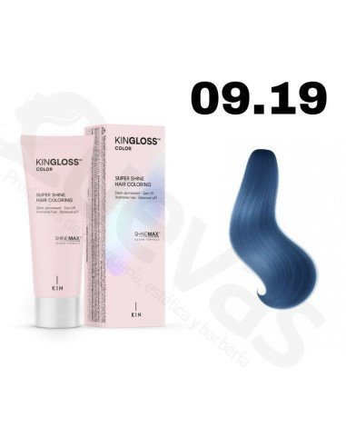 Kingloss Tinte Sin Amoniaco 09.19 Rubio Muy Claro Ceniza Azul 50 Ml