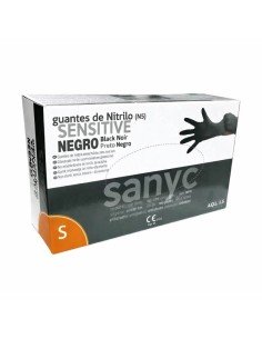 Sanyc Sensitive N5 Guantes De Nitrilo Negro Sin Polvo Talla S Caja 100 Uds