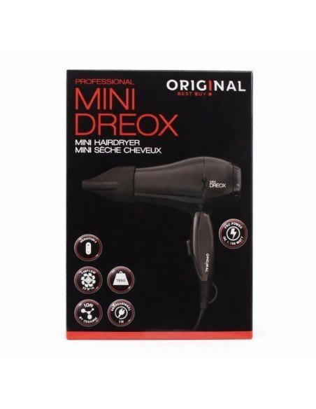 Original Mini Dreox Secador Mini Profesional 1100 W Negro Iónico Cerámico
