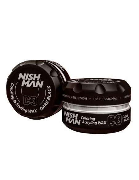 Cera Colorante Y Fijadora C3 Dark Black 100 Ml Nishman