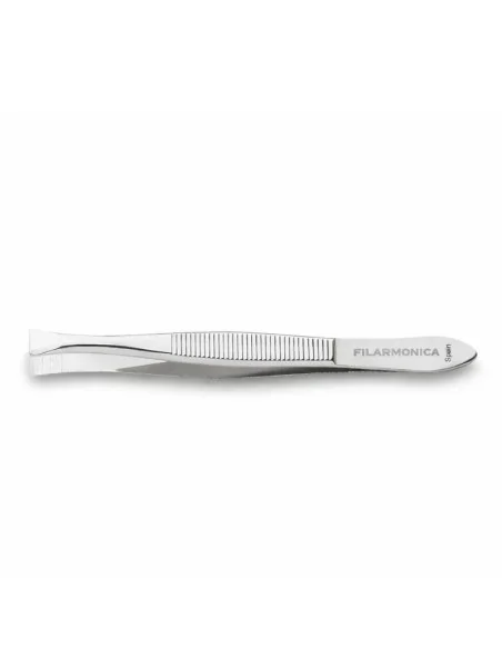 Pinza De Depilar Ancha Niquel 8 Cm En Blister 3 Claveles