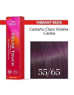 Tinte Wella Color Touch Vibrant Reds 55/65 Castaño Claro Intenso Violeta Caoba 60 ml.