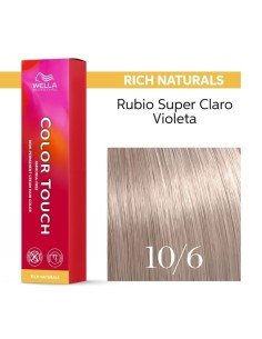 Tinte Wella Color Touch Vibrant Reds 10/6 Rubio Súper Claro Violeta 60 ml.