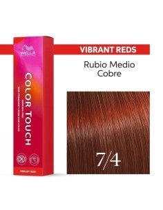Tinte Wella Color Touch Vibrant Reds 7/4 Rubio Medio Cobrizo 60 ml.