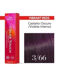 Tinte Wella Color Touch Vibrant Reds 3/66 Castaño Oscuro Violeta Intenso 60 ml.