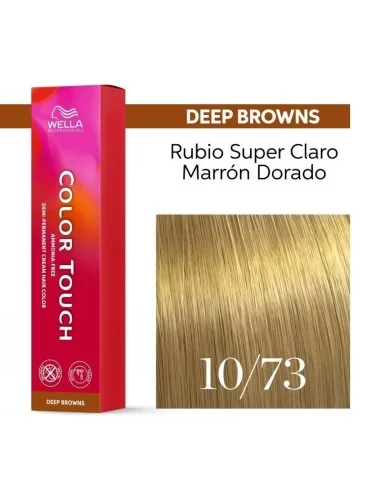 Tinte Wella Color Touch Deep Browns 10/73 Rubio Súper Claro Marrón Dorado 60 ml.