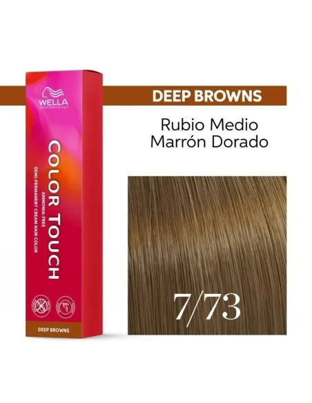 Tinte Wella Color Touch Deep Browns 7/73 Rubio Medio Marrón Dorado 60 ml.