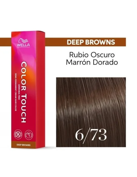 Tinte Wella Color Touch Deep Browns 6/73 Rubio Oscuro Marrón Dorado 60 ml.