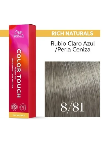 Tinte Wella Color Touch Rich Naturals 8/81 Rubio Claro Perla Ceniza 60 ml.