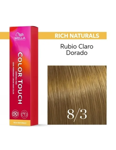Tinte Wella Color Touch Rich Naturals 8/3 Rubio Claro Dorado 60 ml.