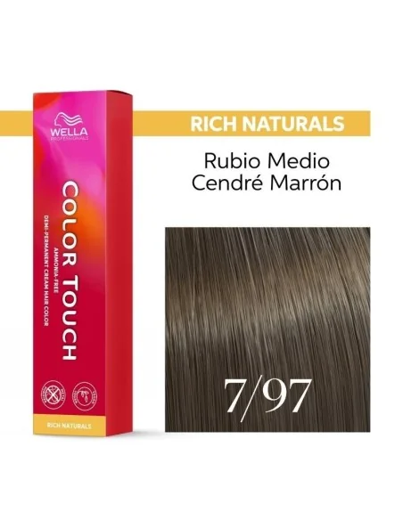 Tinte Wella Color Touch Rich Naturals 7/97 Rubio Medio Cendré Marrón 60 ml.