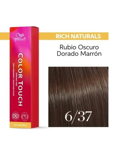 Tinte Wella Color Touch Rich Naturals 6/37 Castaño Oscuro Dorado Marrón 60 ml.