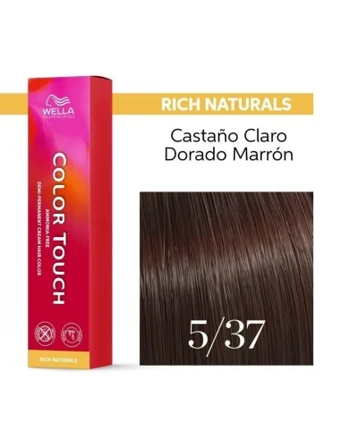 Tinte Wella Color Touch Rich Naturals 5-37 Castaño Claro Dorado Marrón 60 ml.