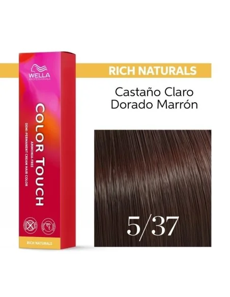Tinte Wella Color Touch Rich Naturals 5-37 Castaño Claro Dorado Marrón 60 ml.