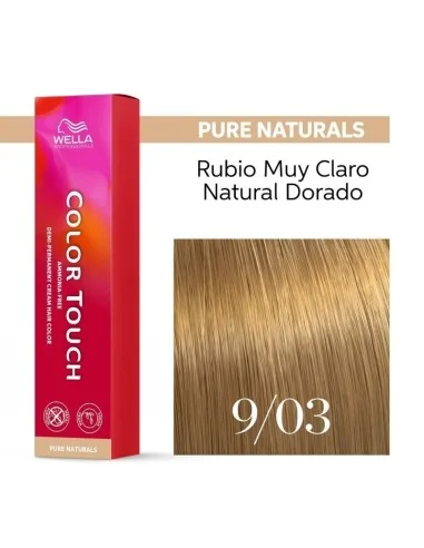 Tinte Wella Color Touch Pure Naturals 9/03 Rubio Muy Claro Natural Dorado 60 ml.
