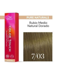 Tinte Wella Color Touch Pure Naturals 7/03 Rubio Medio Natural Dorado 60 ml.