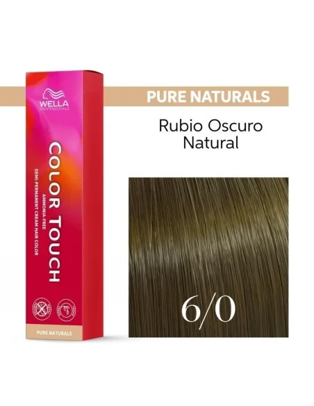 Tinte Wella Color Touch Pure Naturals 6/0 Rubio Oscuro Natural 60 ml.
