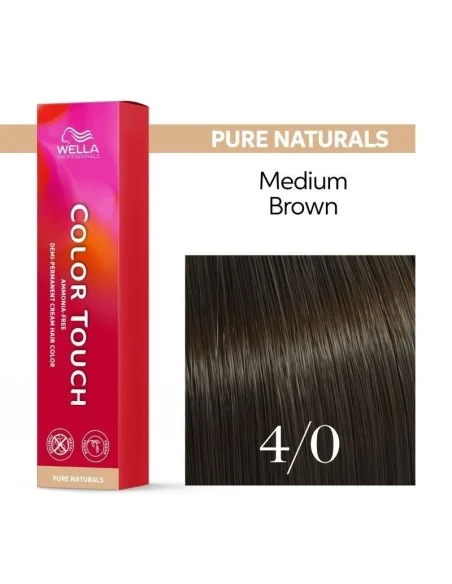 Tinte Wella Color Touch Pure Naturals 4/0 Castaño Medio Natural 60 ml.