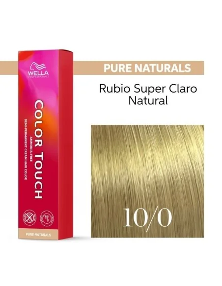 Tinte Wella Color Touch Pure Naturals 10/0 Rubio Súper Claro Natural 60 ml.