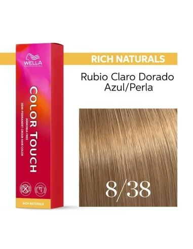 Wella Color Touch Rich Naturals 8/38 Rubio Claro Dorado Azul/Perla