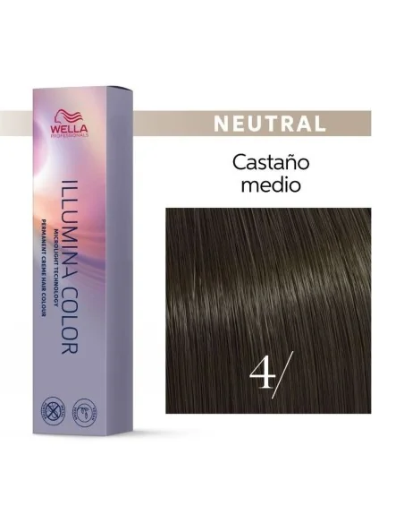 Tinte Wella Illumina Color 4/ Castaño Medio 60 ml.