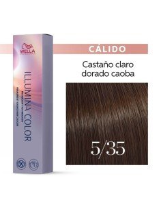 Tinte Wella Illumina Color 5/35 Castaño Medio Dorado Caoba 60 ml.