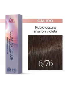 Tinte Wella Illumina Color 6/76 Rubio Oscuro Marrón Violeta 60 ml.