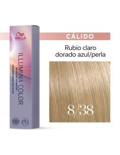 Tinte Wella Illumina Color 8/38 Rubio Claro Dorado Perla 60 ml.