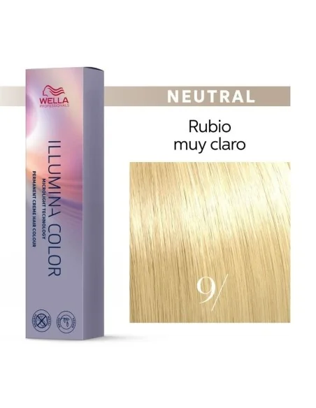 Tinte Wella Illumina Color 9/ Rubio Muy Claro 60 ml.