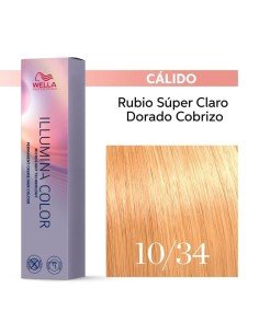 Tinte Wella Illumina Color 10/34 Rubio Súper Claro Dorado Cobrizo 60 ml.