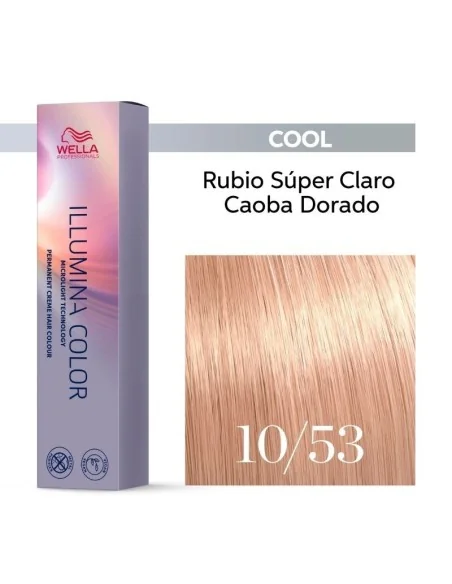 Tinte Wella Illumina Color 10/53 Rubio Súper Claro Caoba Dorado 60 ml