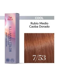 Tinte Wella Illumina Color 7/53 Rubio Medio Caoba Dorado 60 ml.